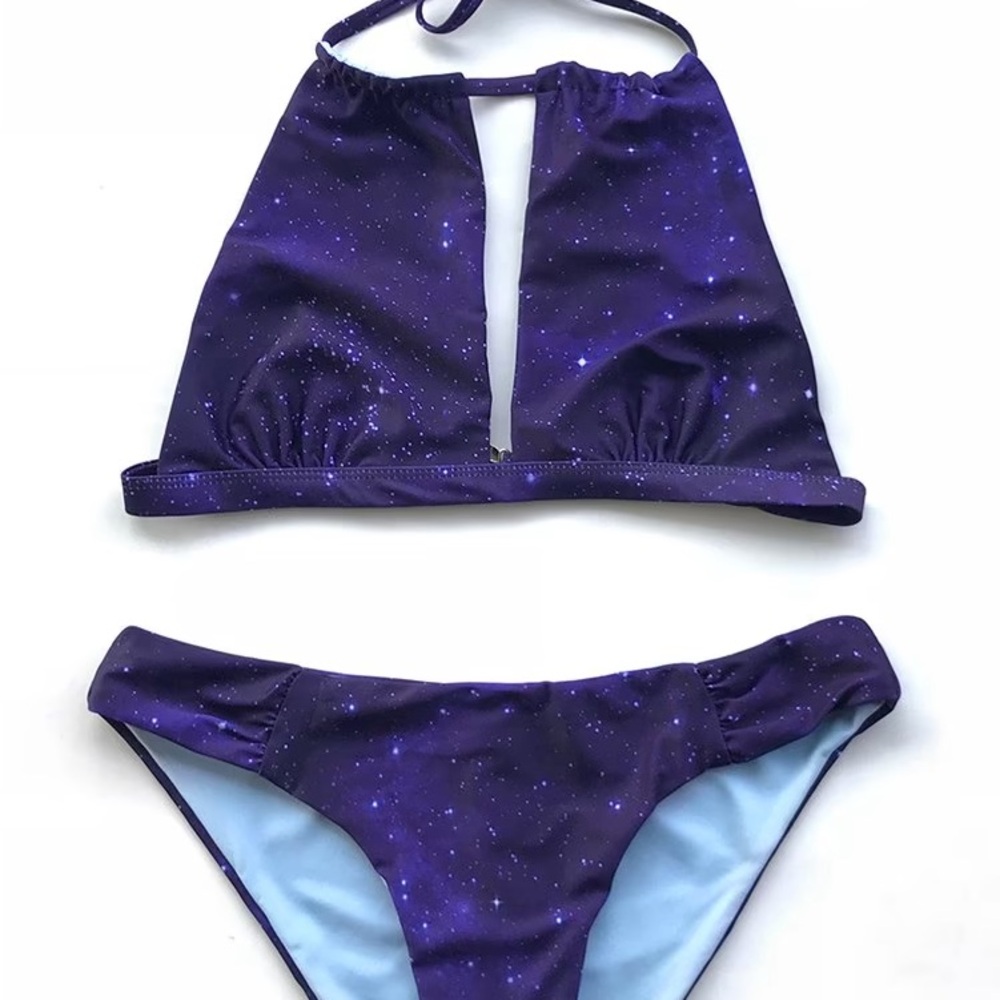 Cupshe Starry Sky Halter Bikini Set